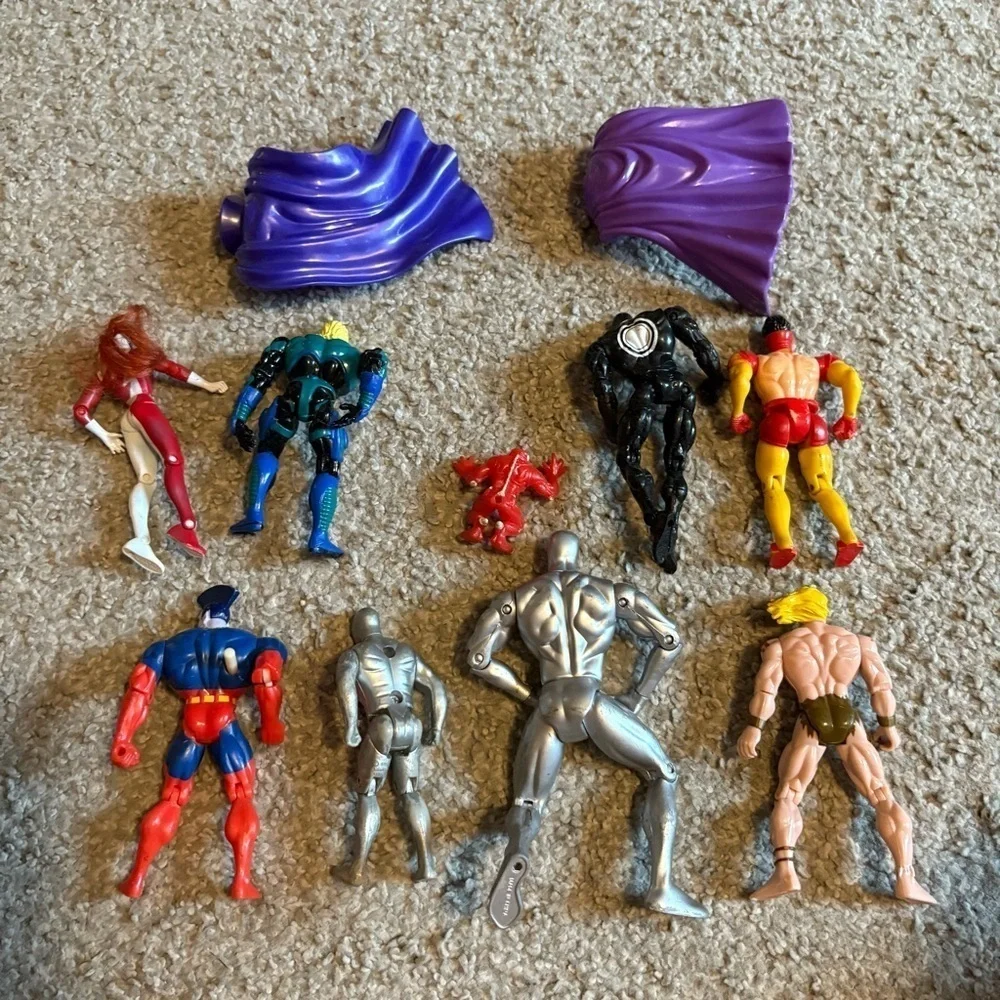 Vintage Marvel X-men Action Figure Lot 90s Y2K Toy Biz Genesis Iron Man Silver